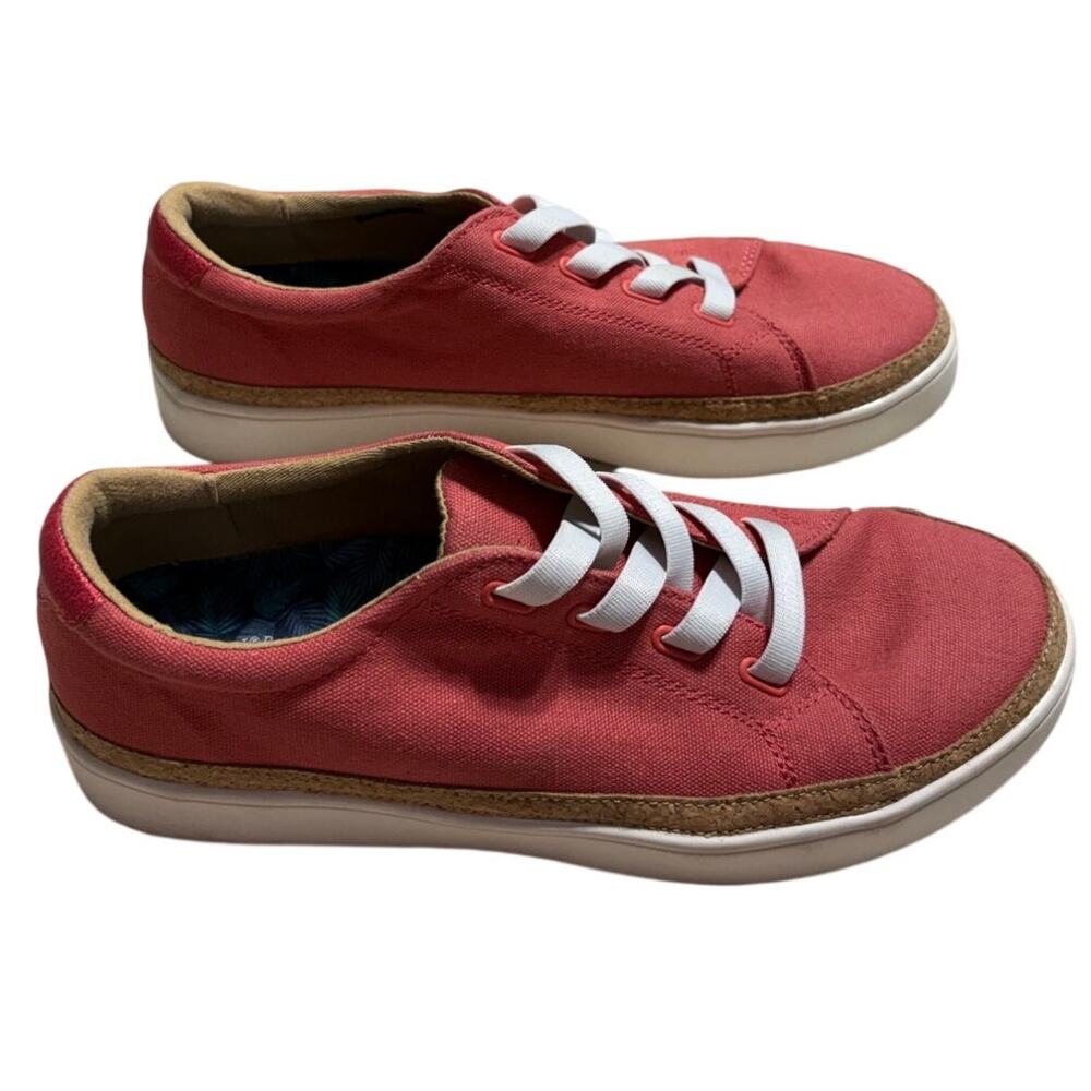 Revitalign Hermosa Sneaker Women's Size 9D Canvas Shoe Red Salmon Orthopedic
